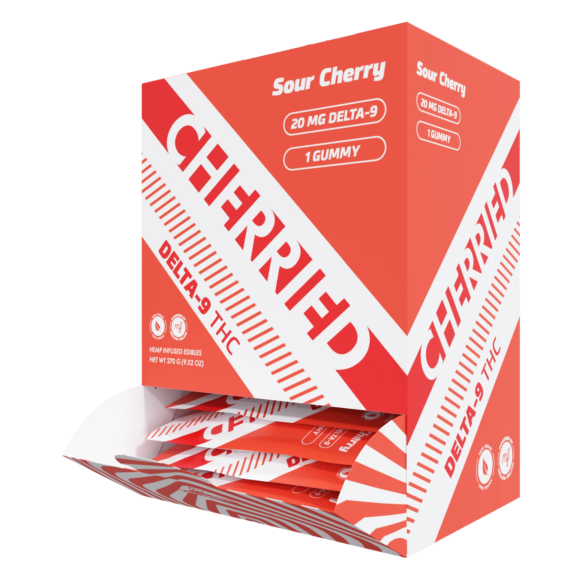 Delta 9 + THC Gummies Sour Cherry 20mg 1pc – Cherried