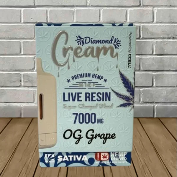 Cream Live Resin Super Charged D8 + THCP Blend Disposable 7g