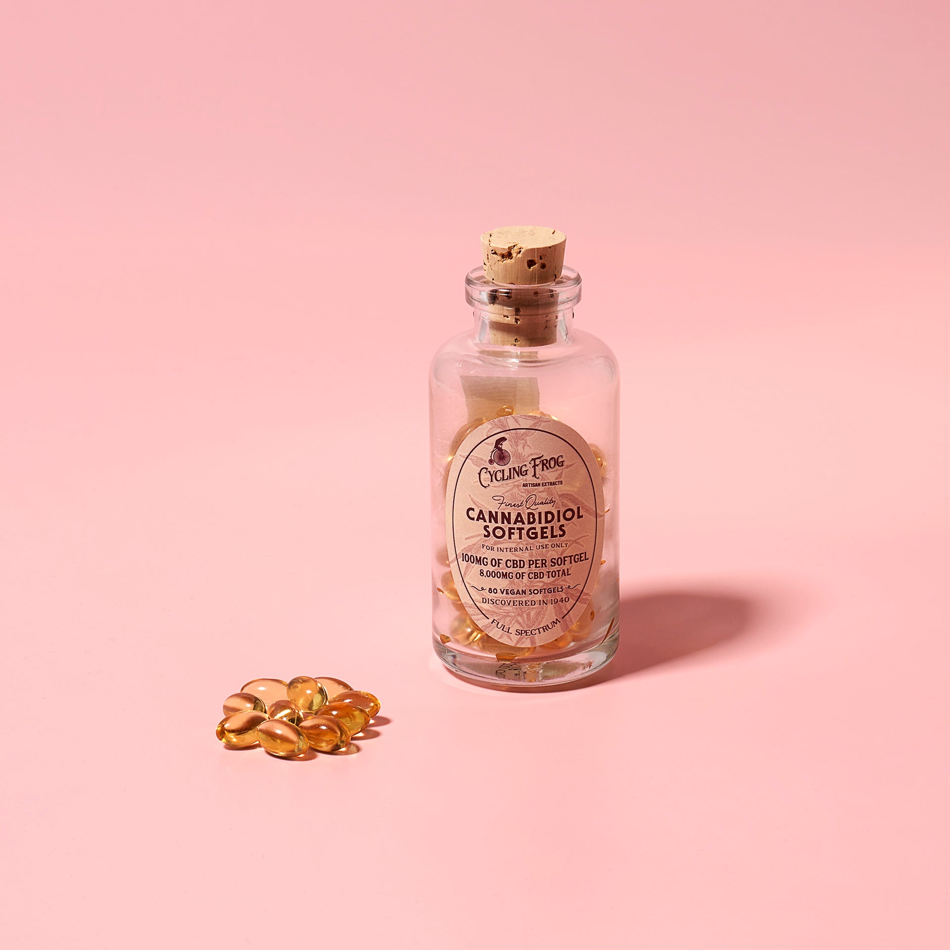 Cycling Frog Softgels, 100mg CBD + 1mg THC