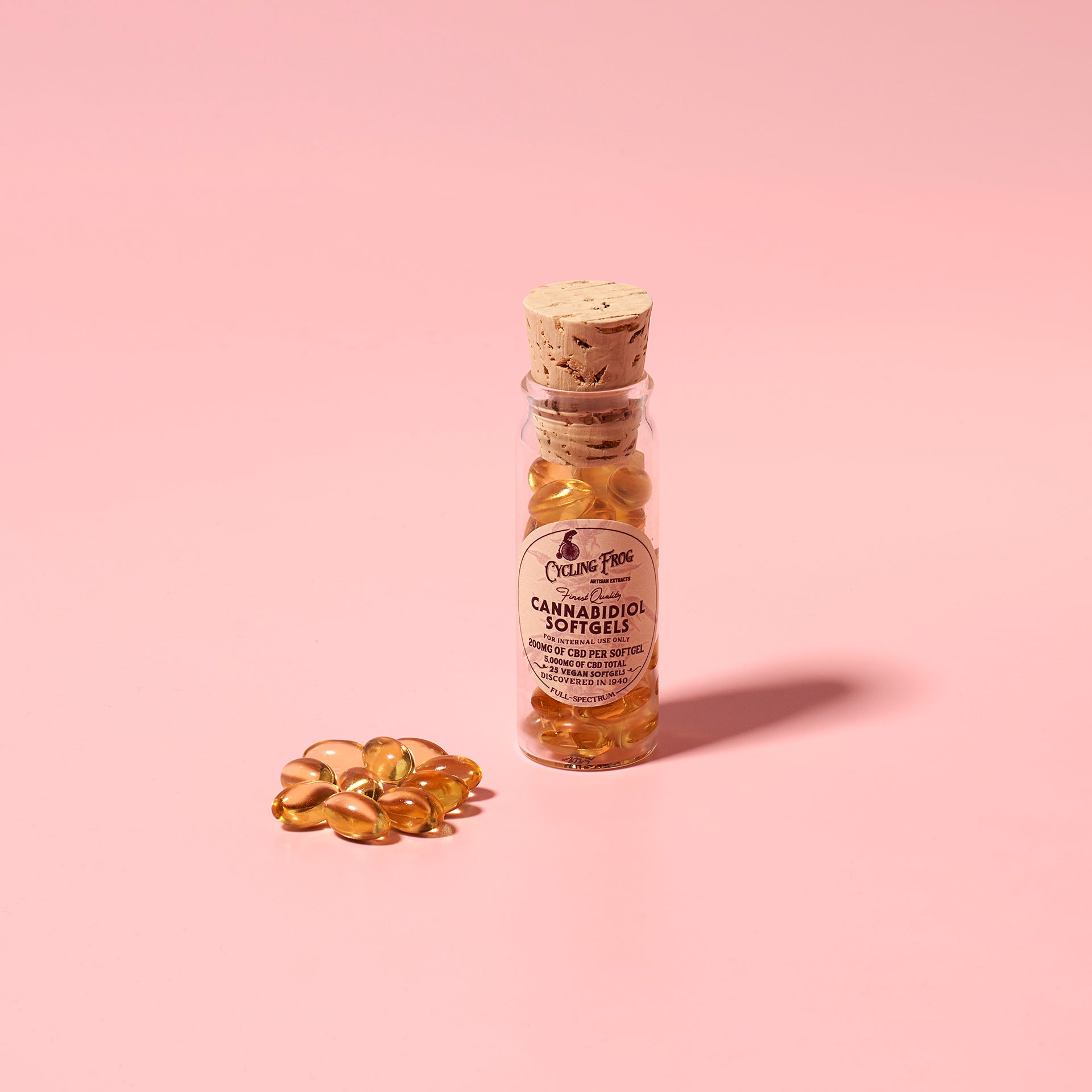 Cycling Frog Softgels, 200mg CBD + 1mg THC