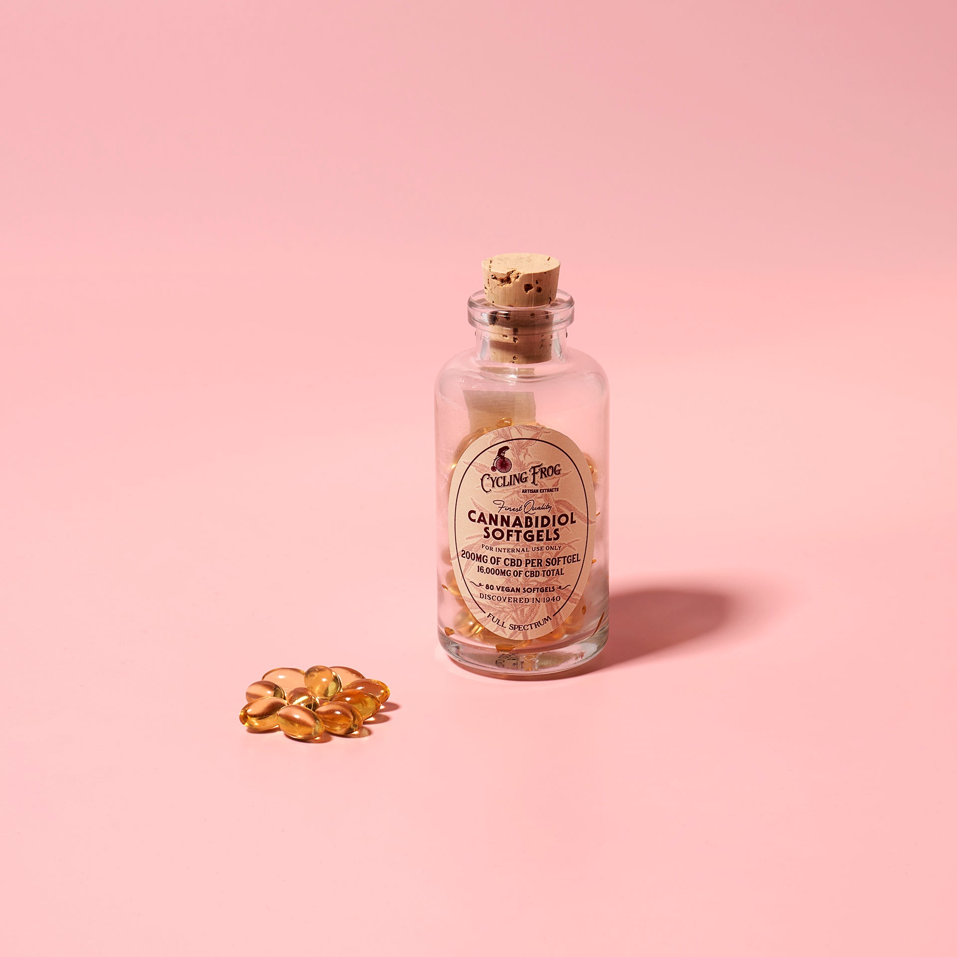 Cycling Frog Softgels, 200mg CBD + 1mg THC