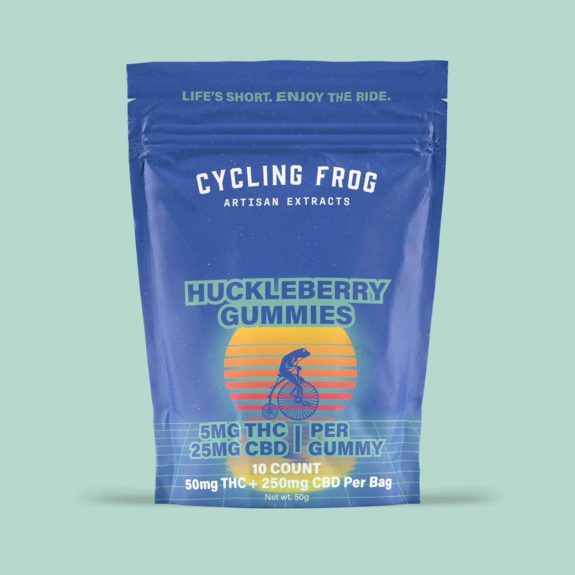 Cycling Frog Huckleberry Gummies, 5mg THC + 25mg CBD