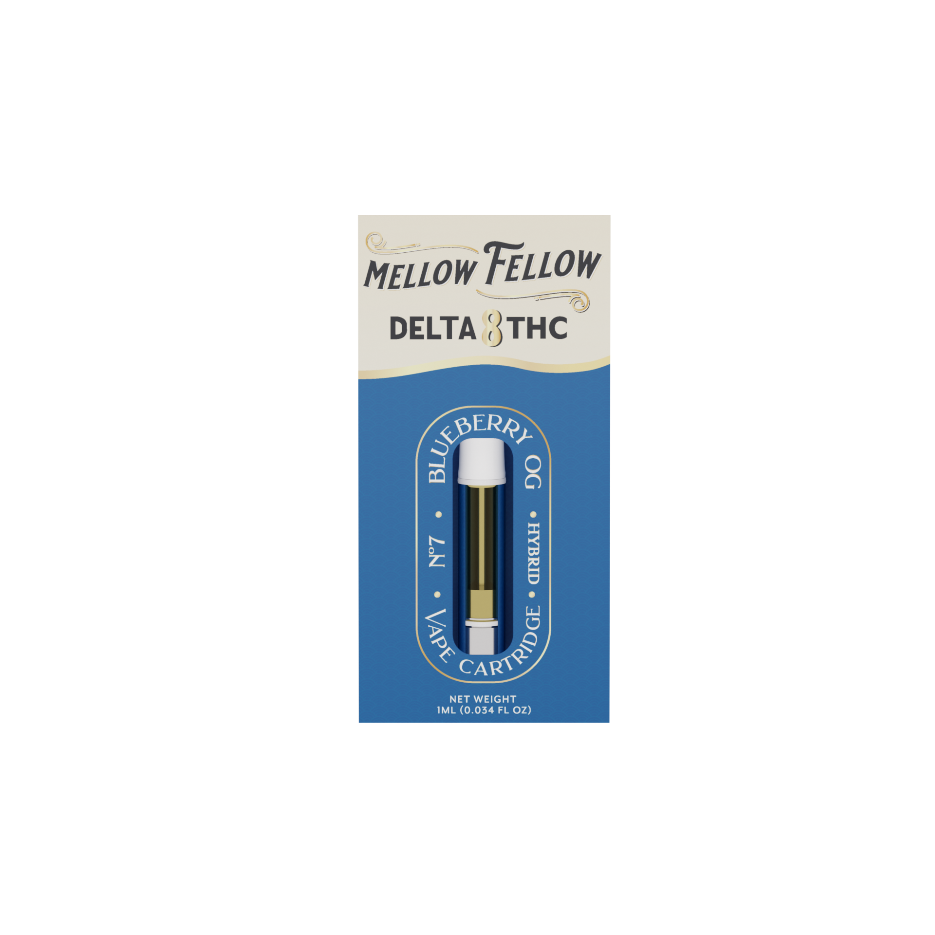 Mellow Fellow Delta 8 1ml Vape Cartridge Blueberry OG Best Price