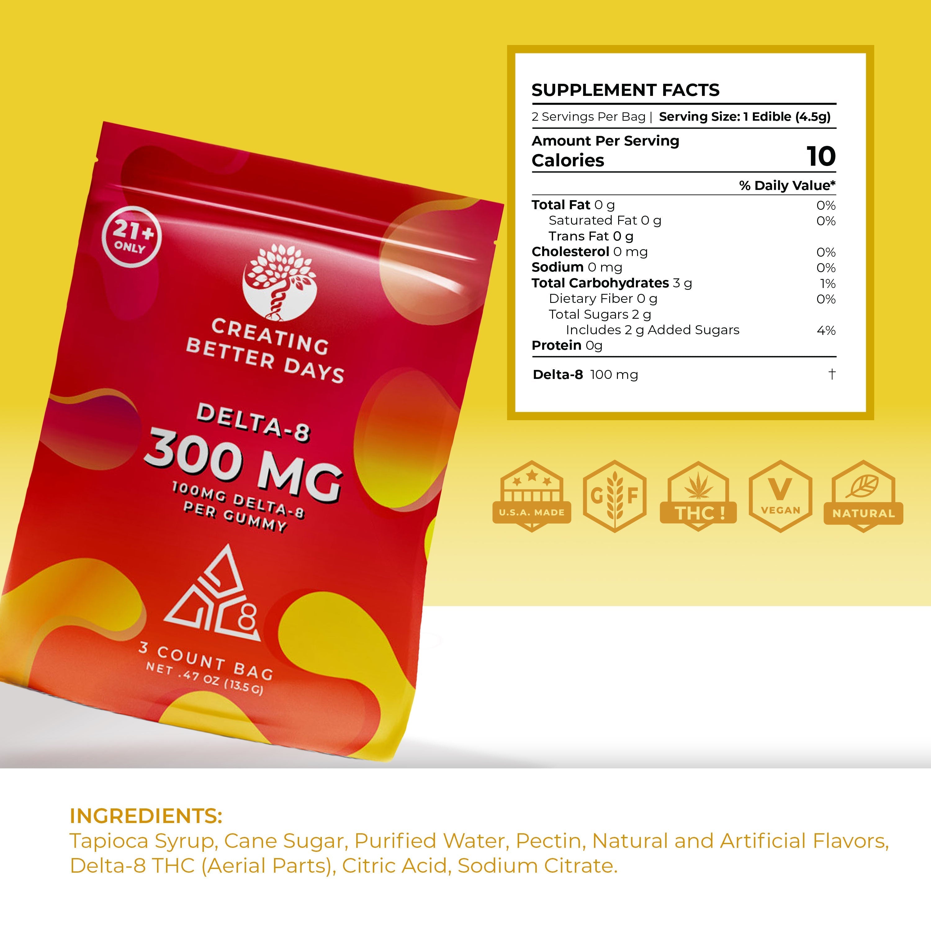 Creating Better Days 300mg 3 Count Delta-8 Mixed Bag