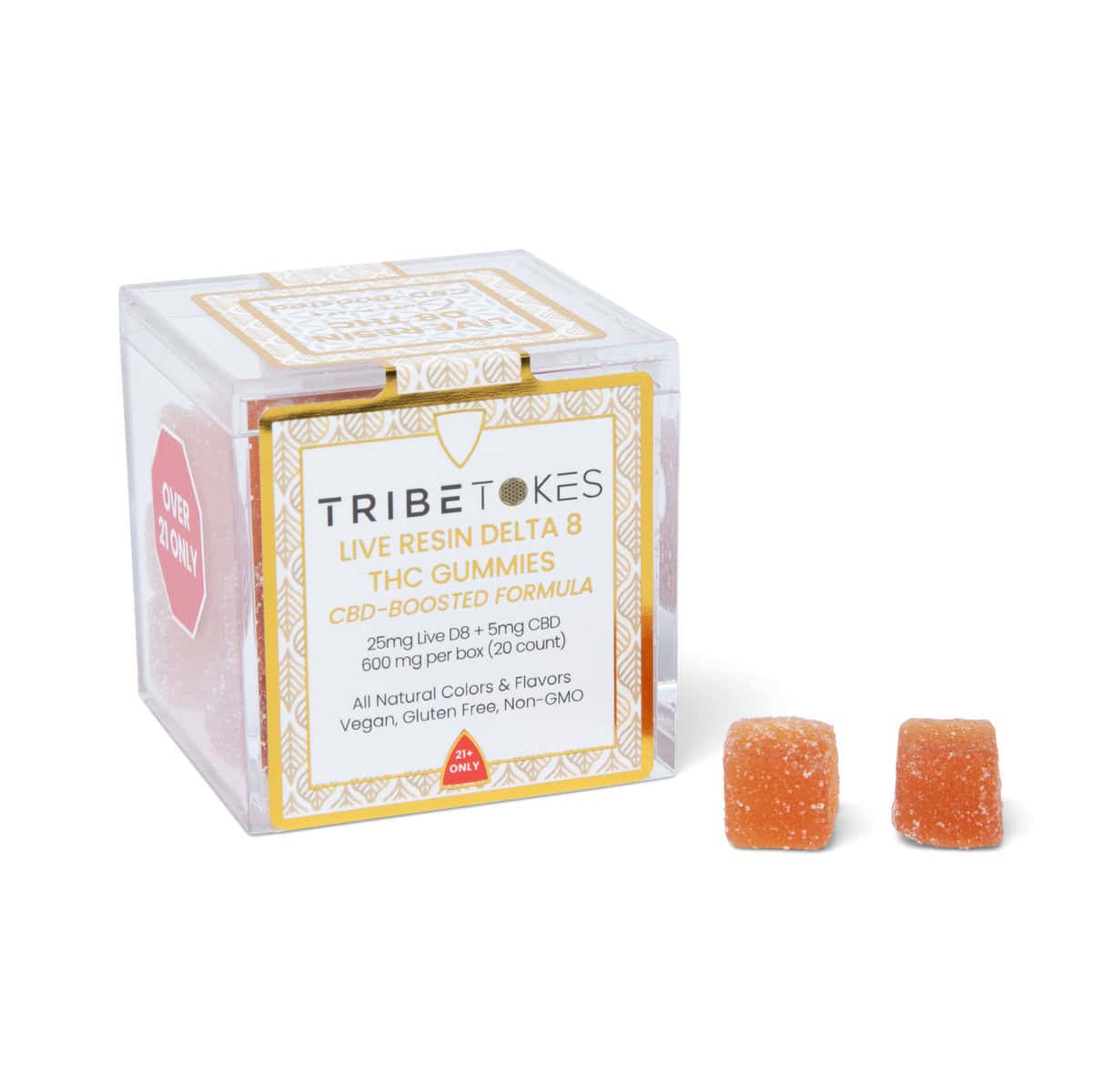 TribeTokes Delta 8 THC Live Resin Gummies | 600mg | CBD-Boosted | Strawberry
