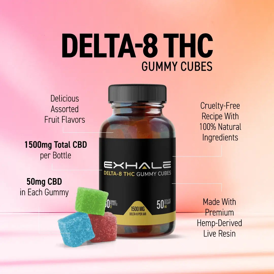EXHALE Delta-8 Gummy Cubes