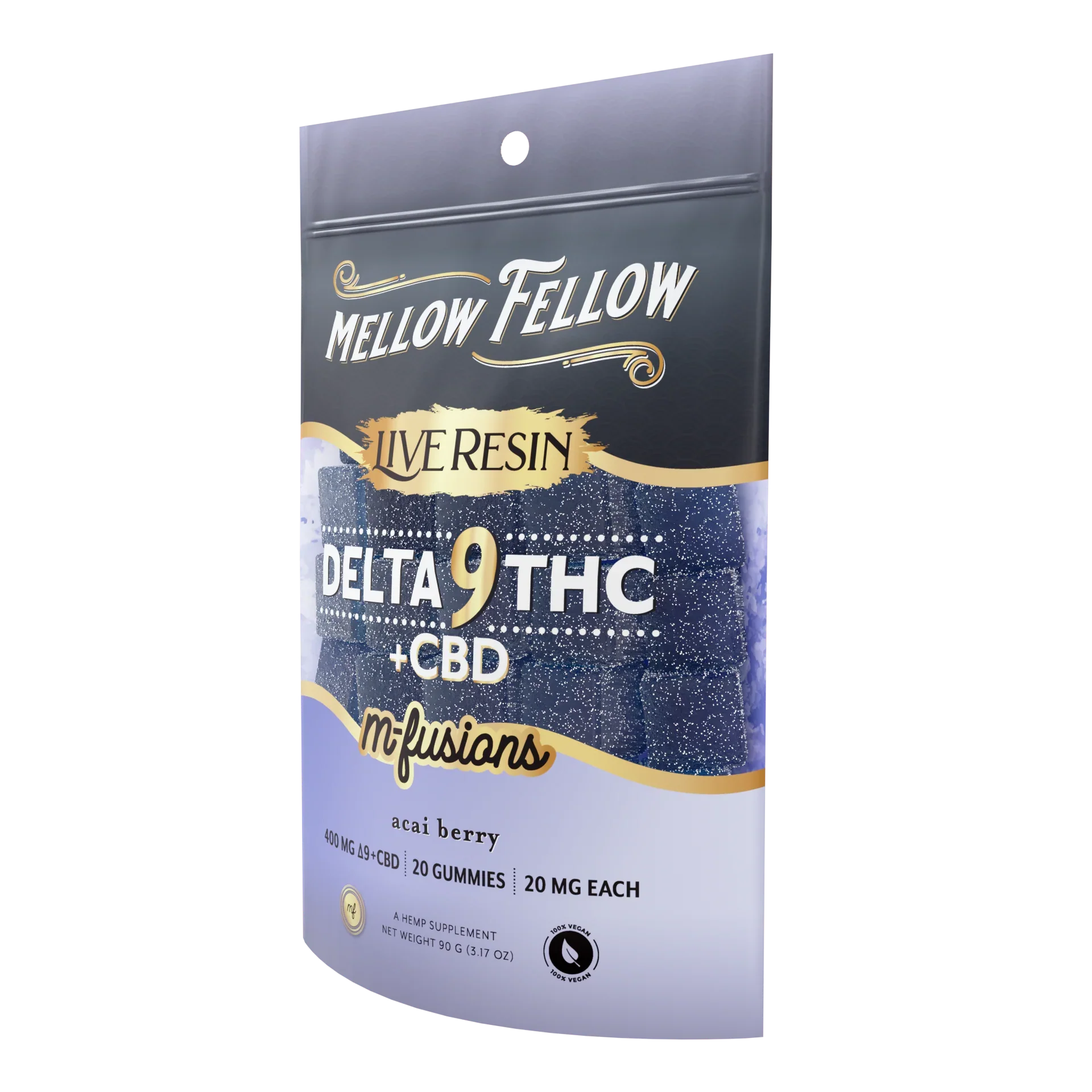 Mellow Fellow Delta 9 Live Resin Edibles 400mg - Acai Best Price