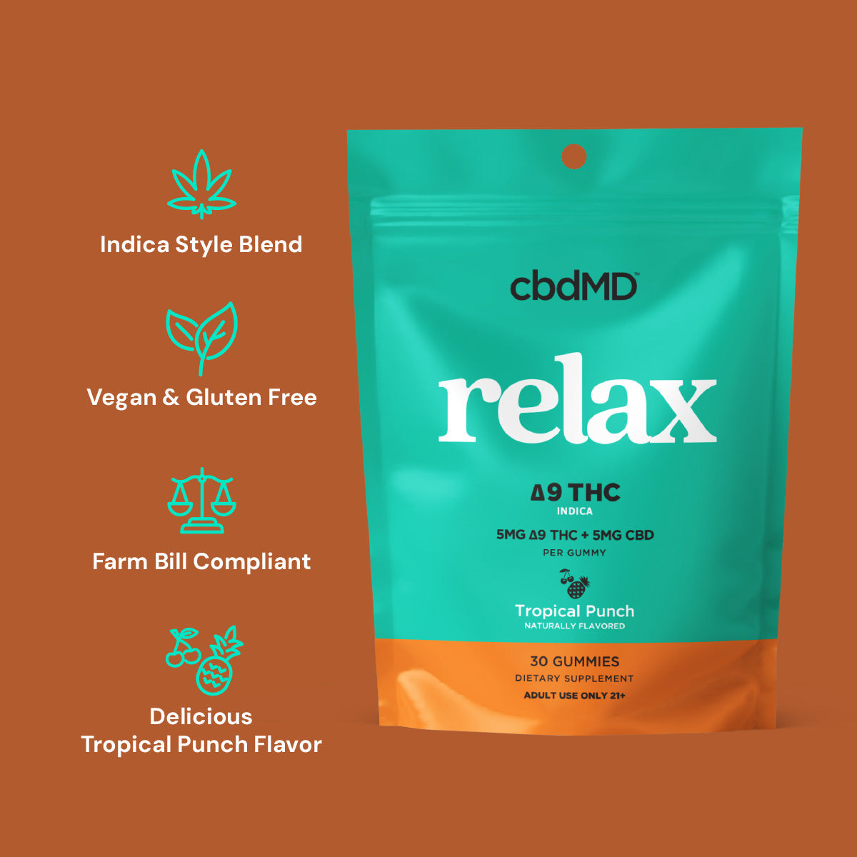 cbdMD Delta 9 THC Relax Gummies