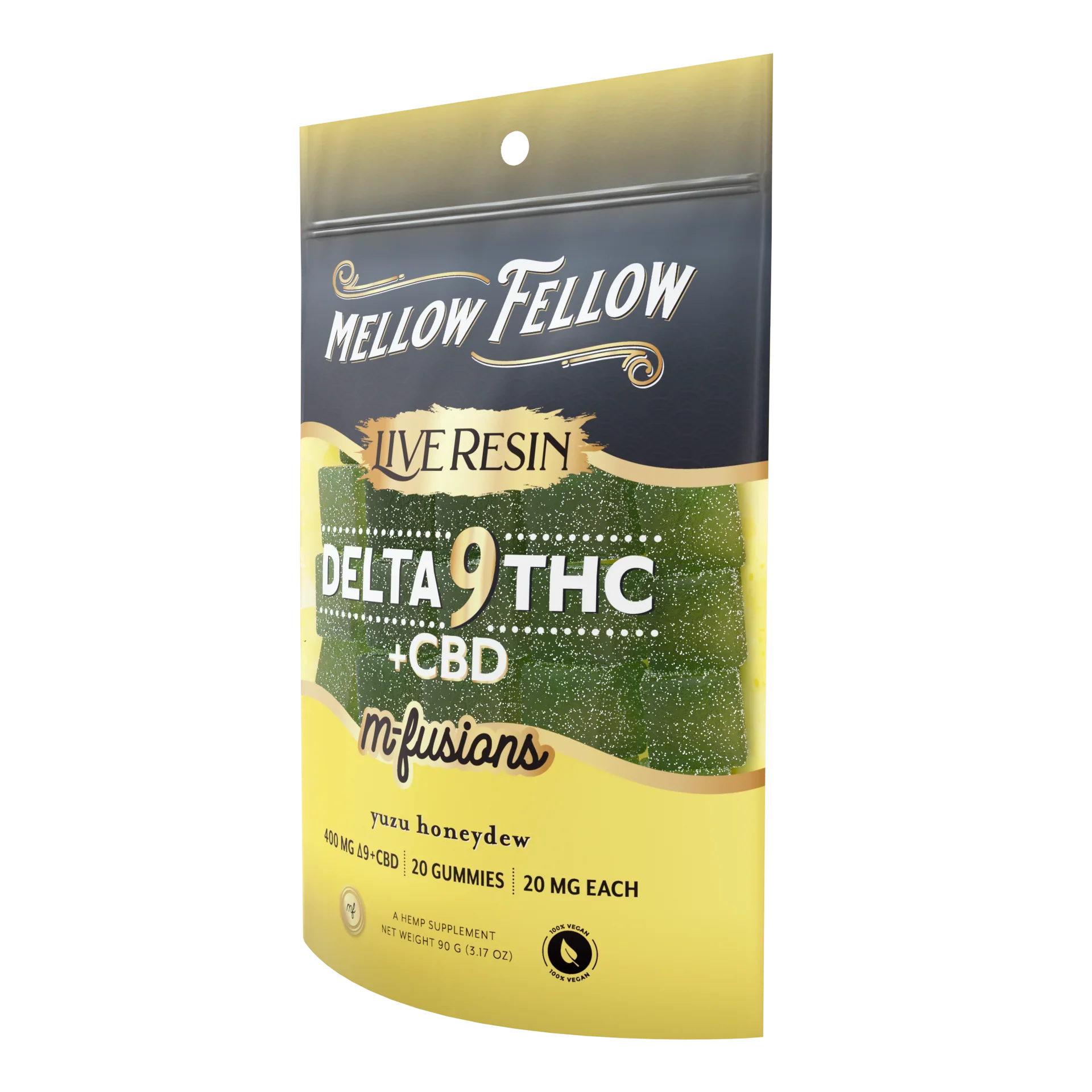 Mellow Fellow Delta 9 Live Resin Edibles 400mg - Yuzu Honeydew Best Price