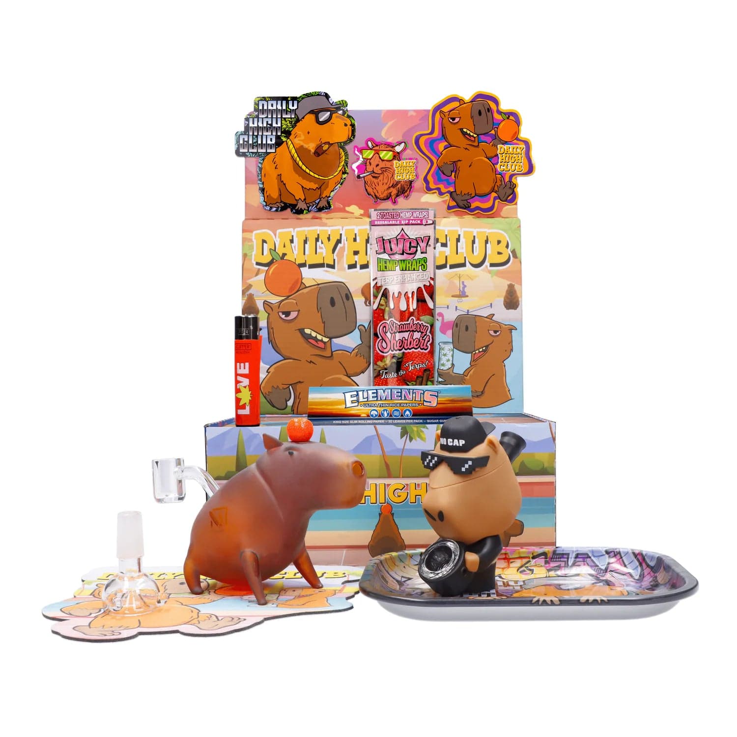 Daily High Club "No Cap-ybara" Smoking Box February 2024 El Primo Subscription Box Best Sales Price - Bundles