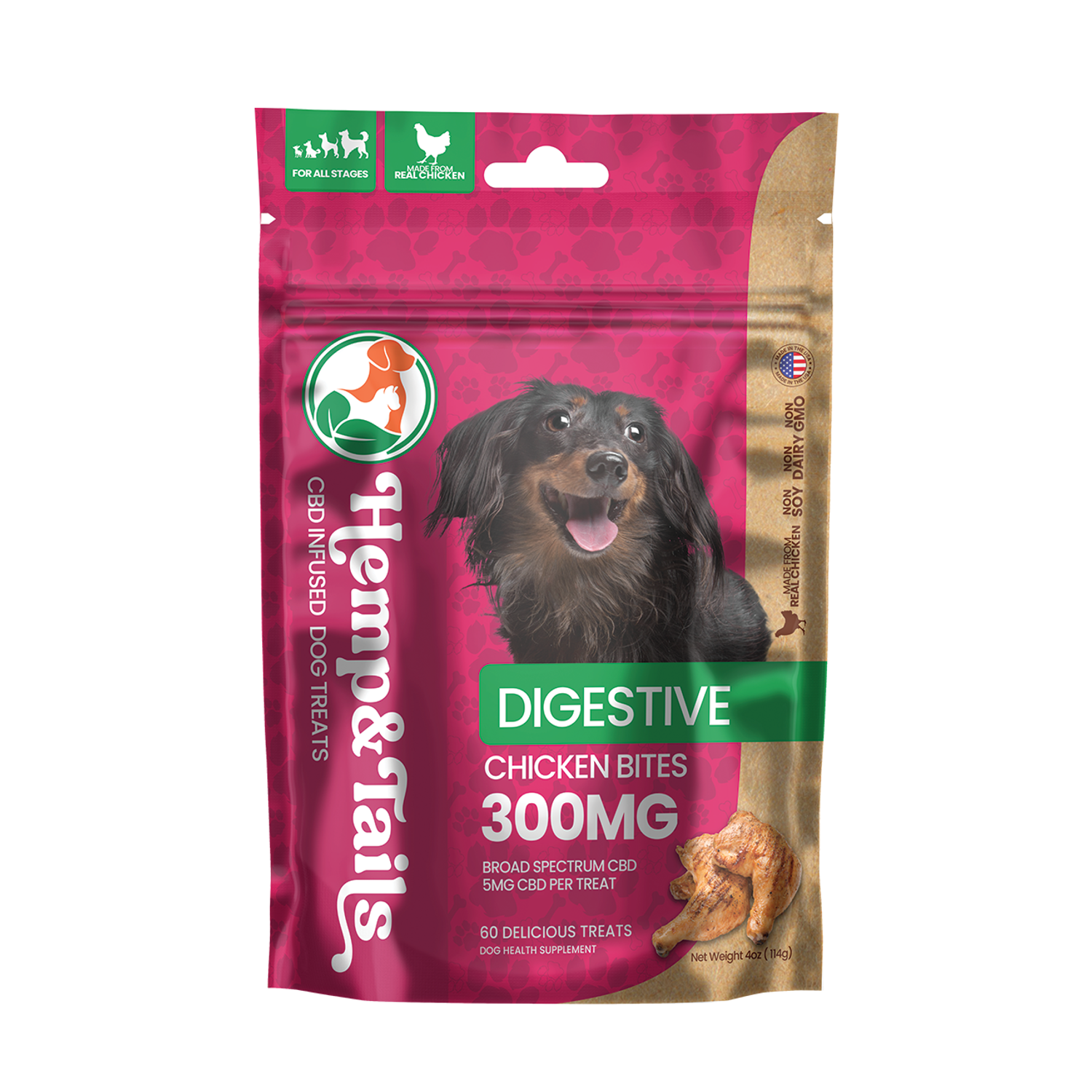 Hemp & Tails Dog Treats - Digestive - Chicken Bites