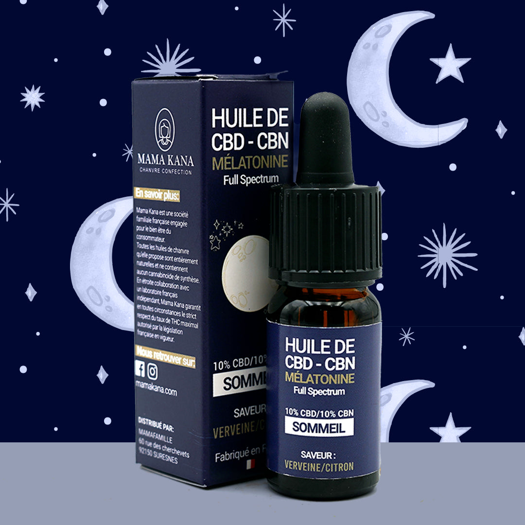 MAMA KANA CBD Huile de CBD et Mélatonine - Sommeil 🌒