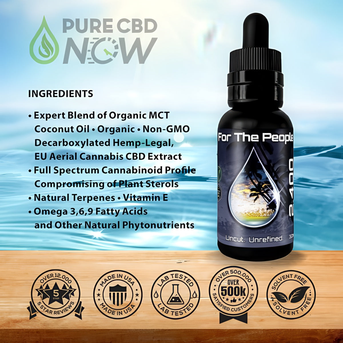 CBD For The People CBD Oil 2400mg 30ml - Potent Tincture