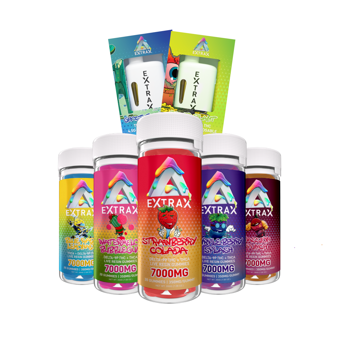 Delta Extrax Strawberry Colada | Gummies THCa 7000mg | Adios Blend Best Sales Price - Gummies
