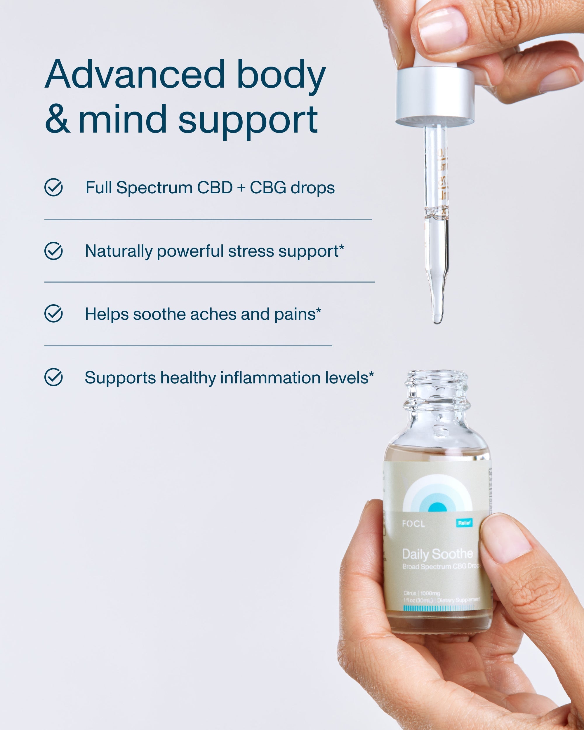 FOCL Daily Soothe CBG+CBD Drops