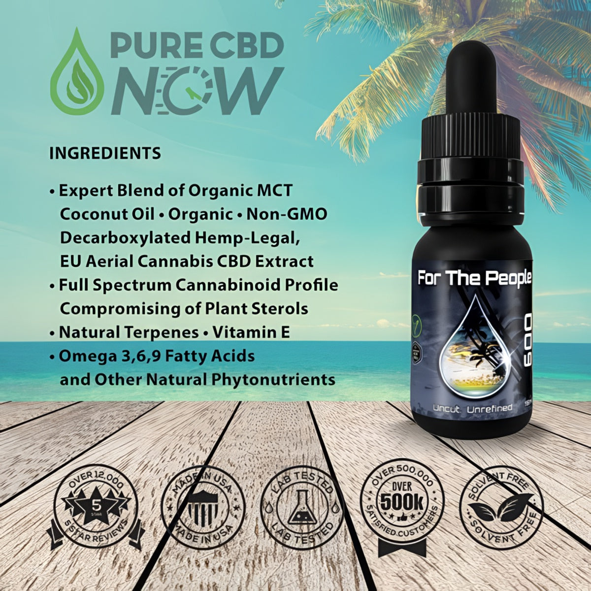 CBD For The People 600mg 10ml (Vape or Sublingual)