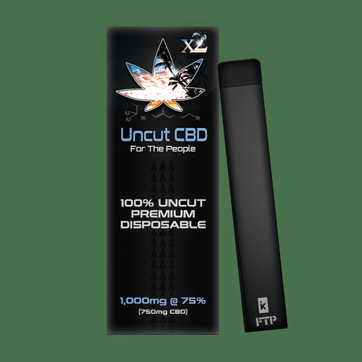 Uncut Disposable CBD Vape Pen 1000MG @ 75% | x2