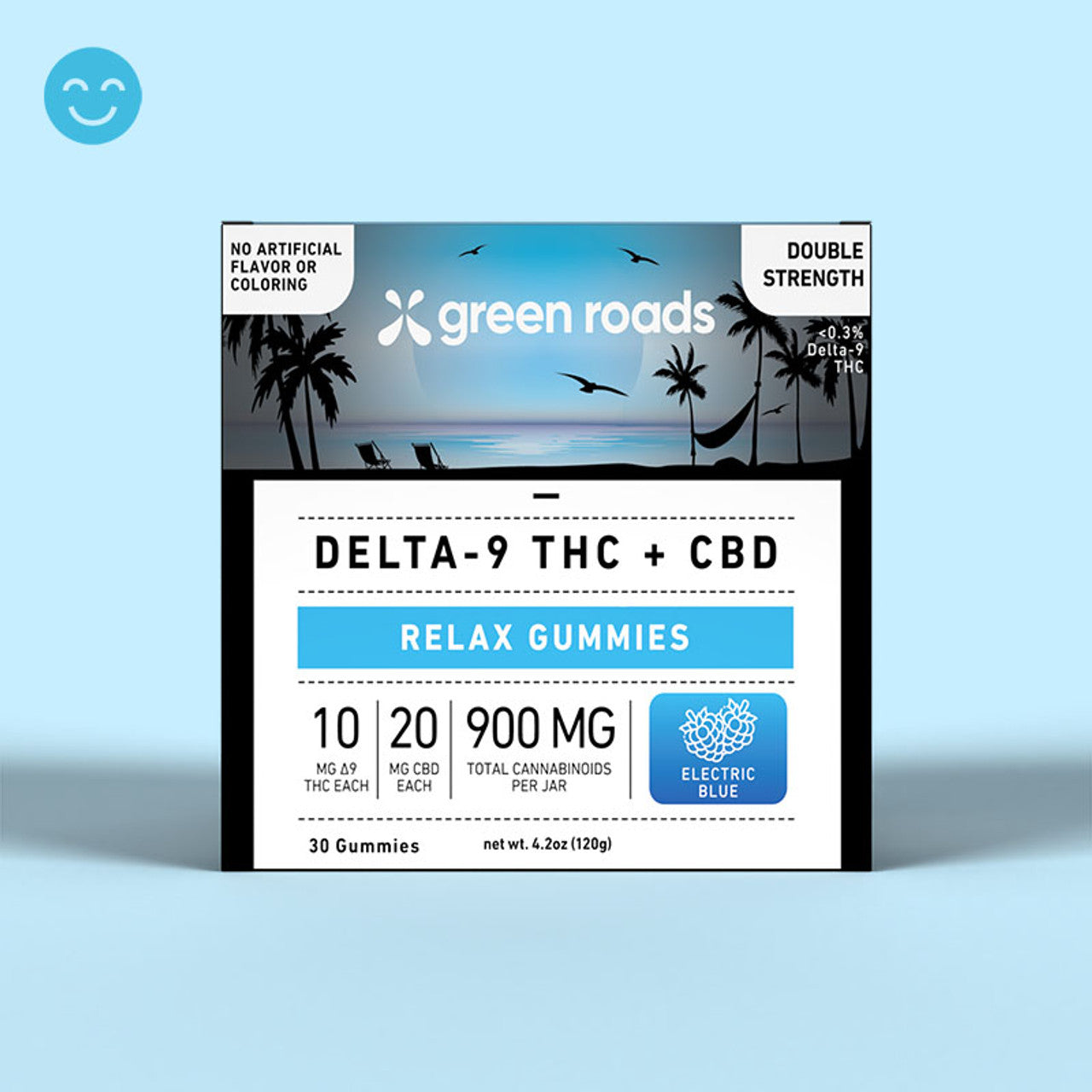 Green Roads ELECTRIC BLUE THC RELAX GUMMIES - (30CT) 900MG Best Price