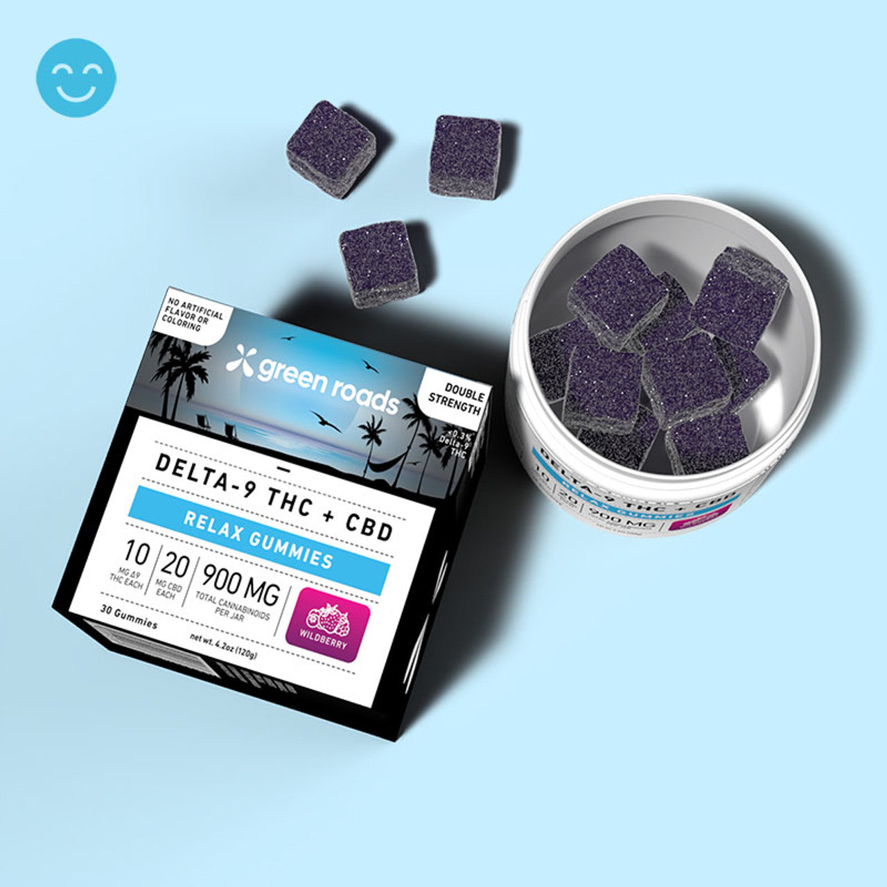 Green Roads WILDBERRY THC RELAX GUMMIES - (30CT) 900MG Best Price