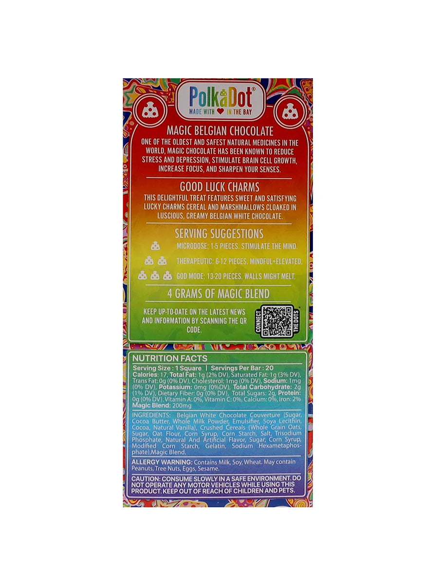 Good Luck Charms PolkaDot Magic Mushroom Belgian White Chocolate 200mg Magic Per Piece Best Price