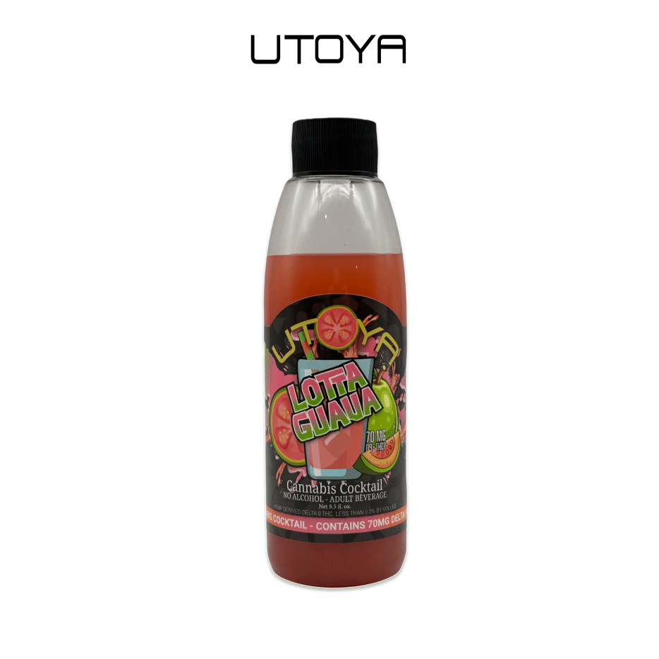 Utoya THC Drinks With Real Fruit- Cannabis Cocktails with D9 THC 8 Oz, 6 pack, Half Gallon
