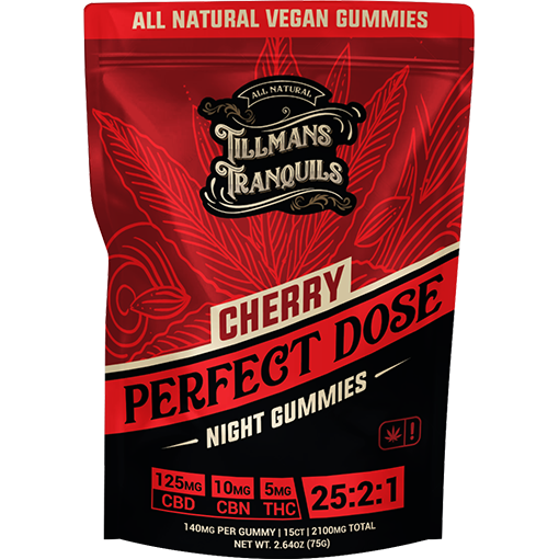 Tillmans Tranquils Cherry CBD Gummies for Sleep 140mg Total �25:2:1 Best Price