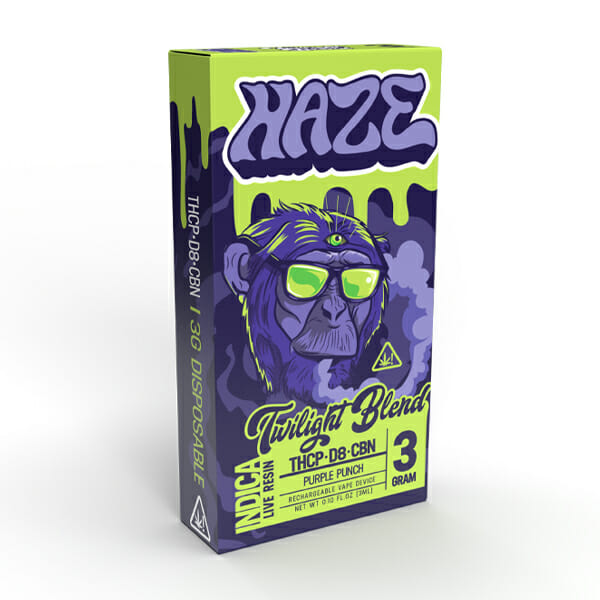 Haze Twilight Blend Live Resin Disposable Vape Purple Punch 3 grams