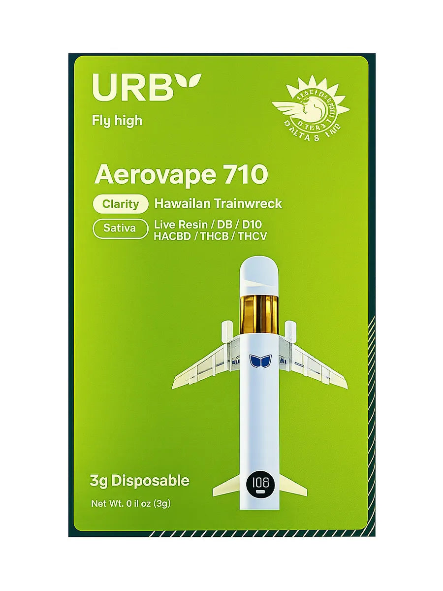 Hawaiian Trainwreck URB Aerovape 710 Clarity Disposable 3G