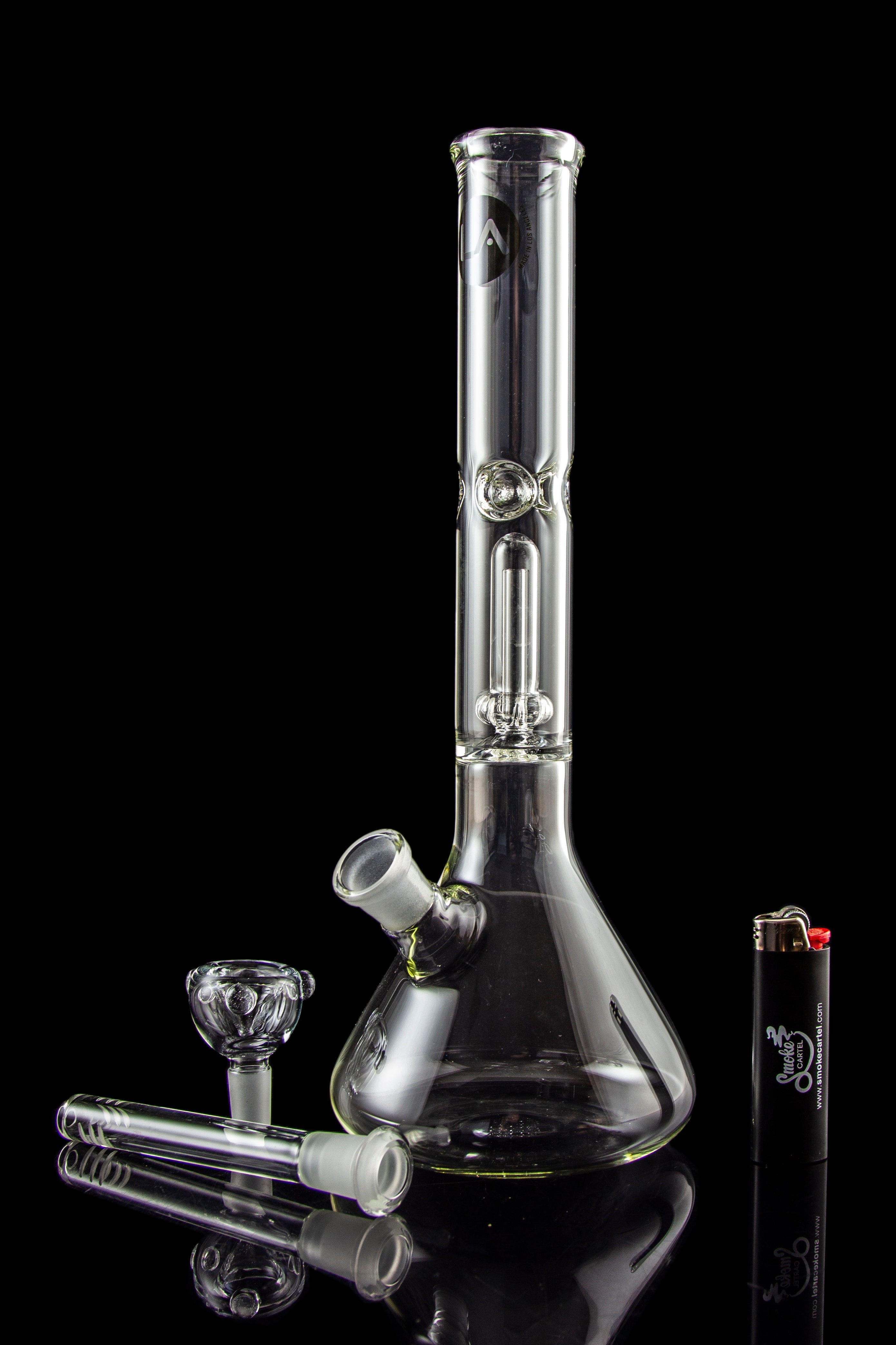 LA Pipes Single or Double Showerhead Perc Beaker Bong