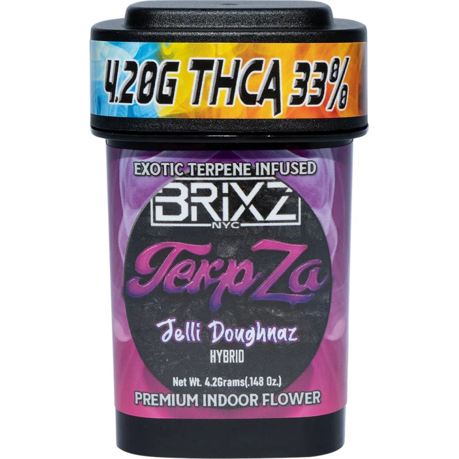 BRIXZ NYC TerpZa Exotic Terpene Infused THCA Premium Indoor Flower 4.20g -(Jelli Doughnaz – Hybrid) Best Price