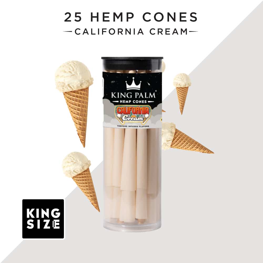 King Palm California Cream | 25 & 50 Pack | King Size Hemp Cones