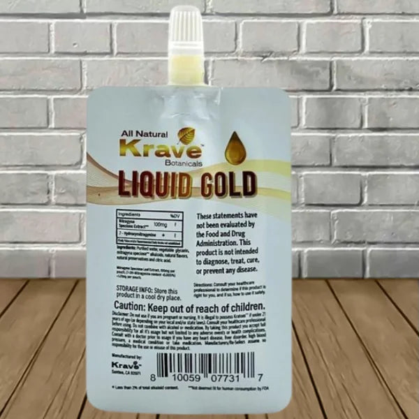 Krave Botanicals Liquid Gold Kratom Extract Pouch 20g Best Price