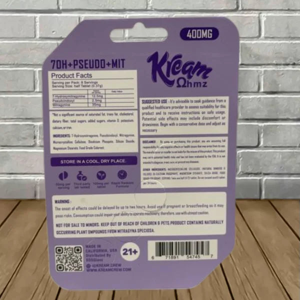 Kream 7OH + Pseudo + Mit Extract Tablets 4ct