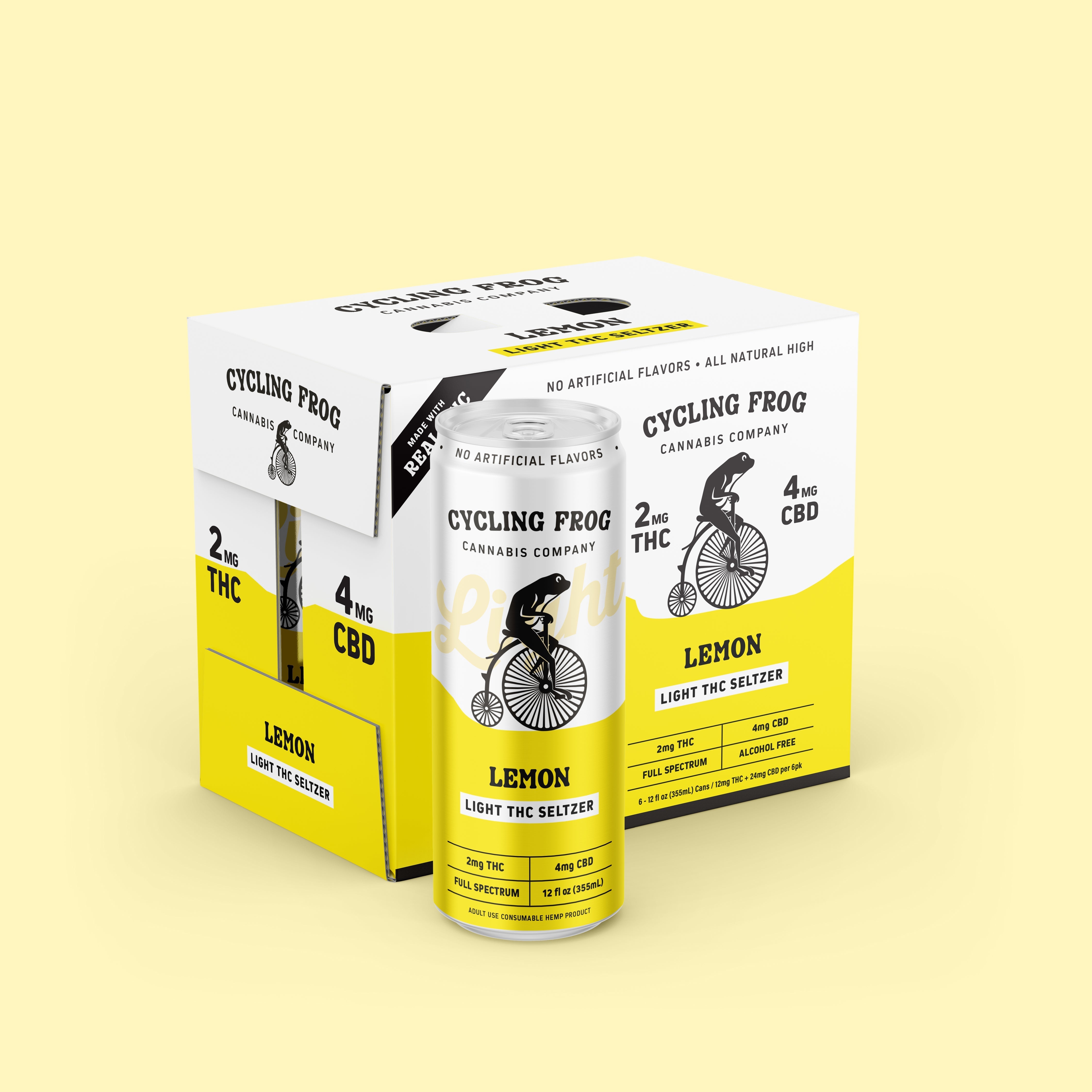 Cycling Frog Lemon THC Light Seltzer, 6pk
