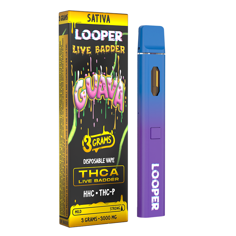 Looper Vape Live Badder 3g Disposable: Guava
