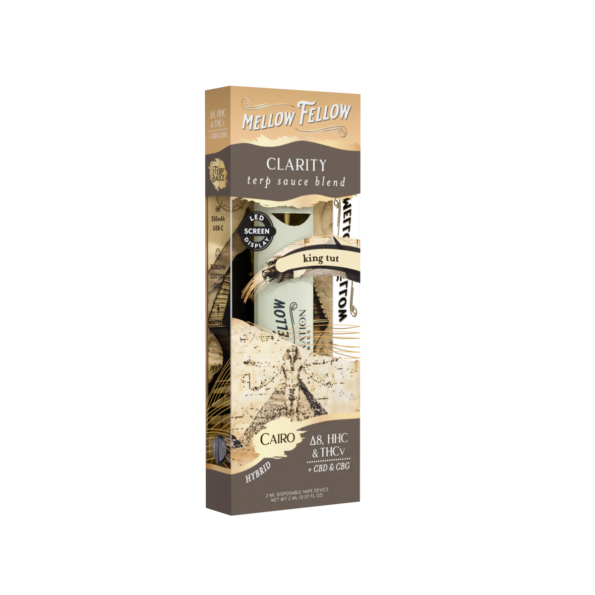 Mellow Fellow Clarity Blend - Destination: Cairo - Terp Sauce 2ml Disposable Vape - King Tut (Hybrid) Best Price