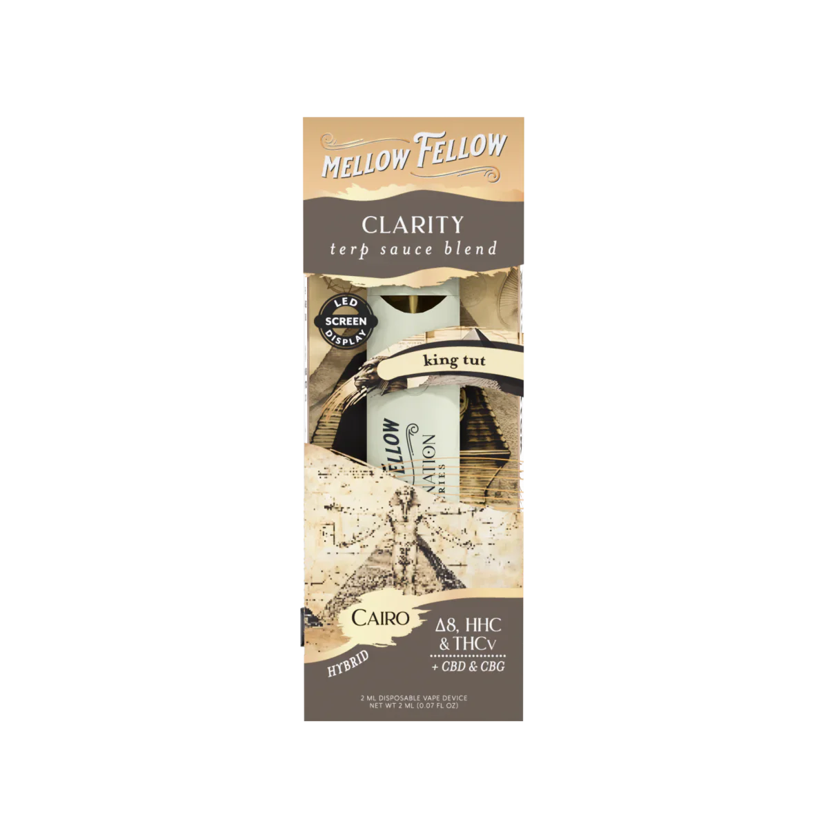 Mellow Fellow Clarity Blend - Destination: Cairo - Terp Sauce 2ml Disposable Vape - King Tut (Hybrid) Best Price