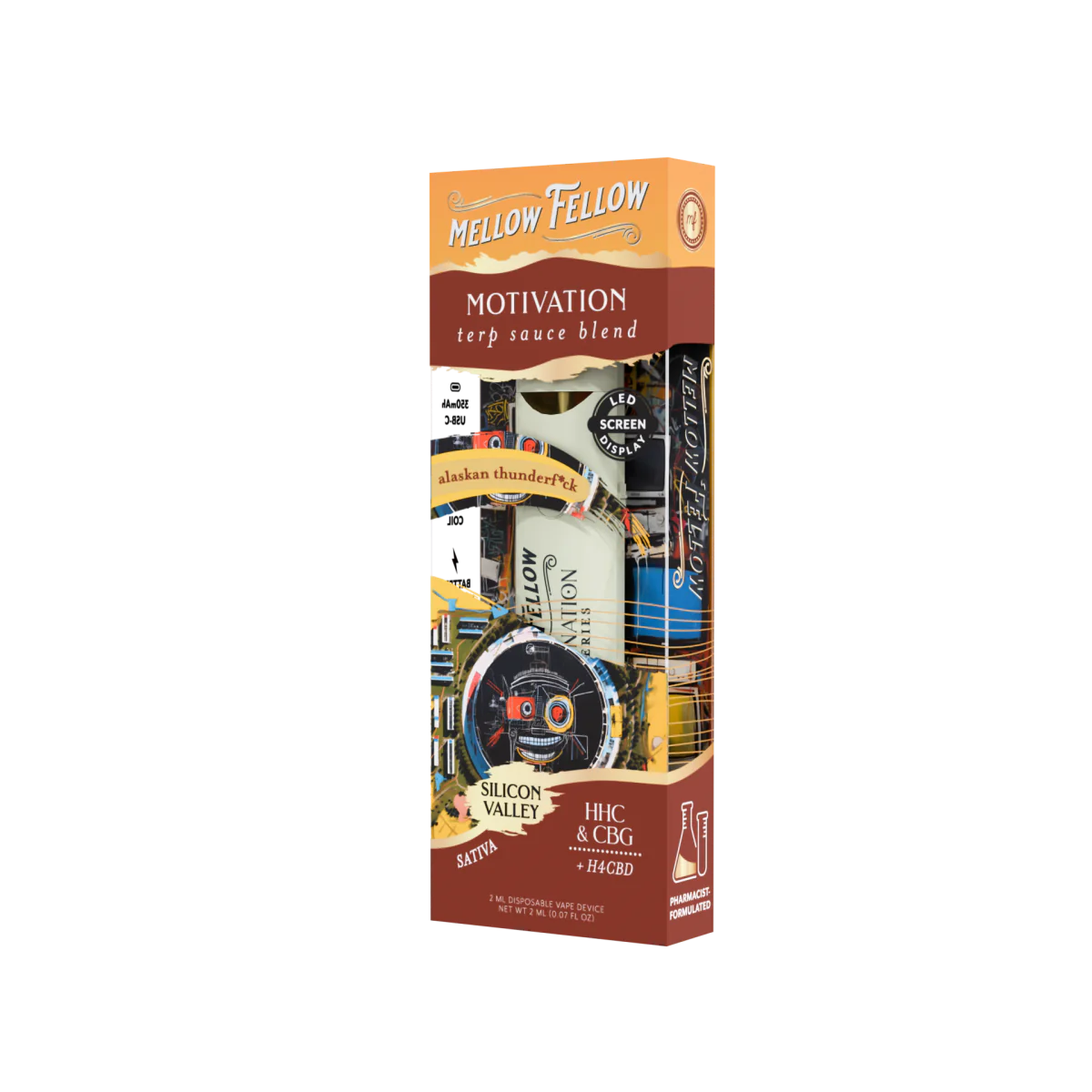 Mellow Fellow Motivation Blend - Destination: Silicon Valley - Terp Sauce 2ml Disposable Vape - Alaskan Thunderf*ck (Sativa) Best Price
