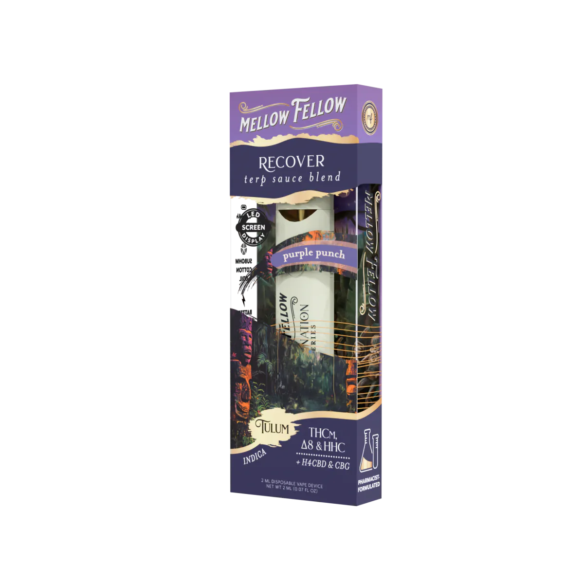Mellow Fellow Recover Blend - Destination: Tulum - Terp Sauce 2ml Disposable Vape - Purple Punch (Indica) Best Price