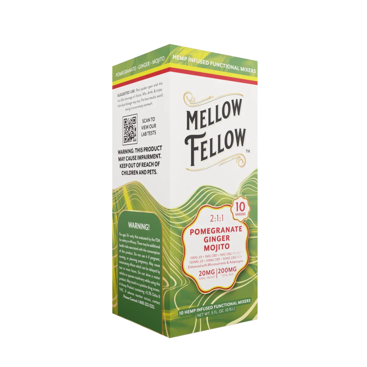 Delta 9 + CBD & CBG Mixers 10pc - Pomegranate Ginger Mojito