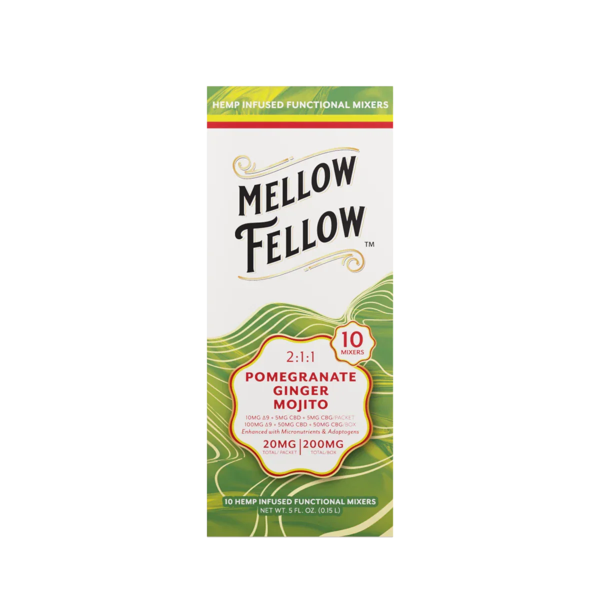 Delta 9 + CBD & CBG Mixers 10pc - Pomegranate Ginger Mojito