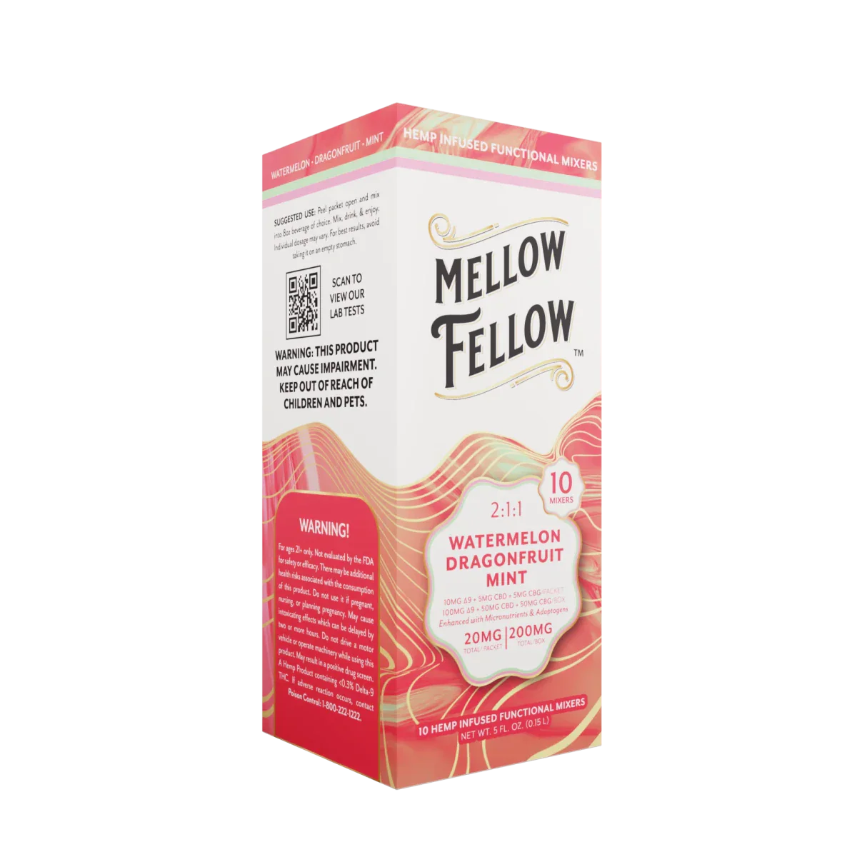 Delta 9 + CBD & CBG Mixers 10pc - Watermelon Dragonfruit Mint