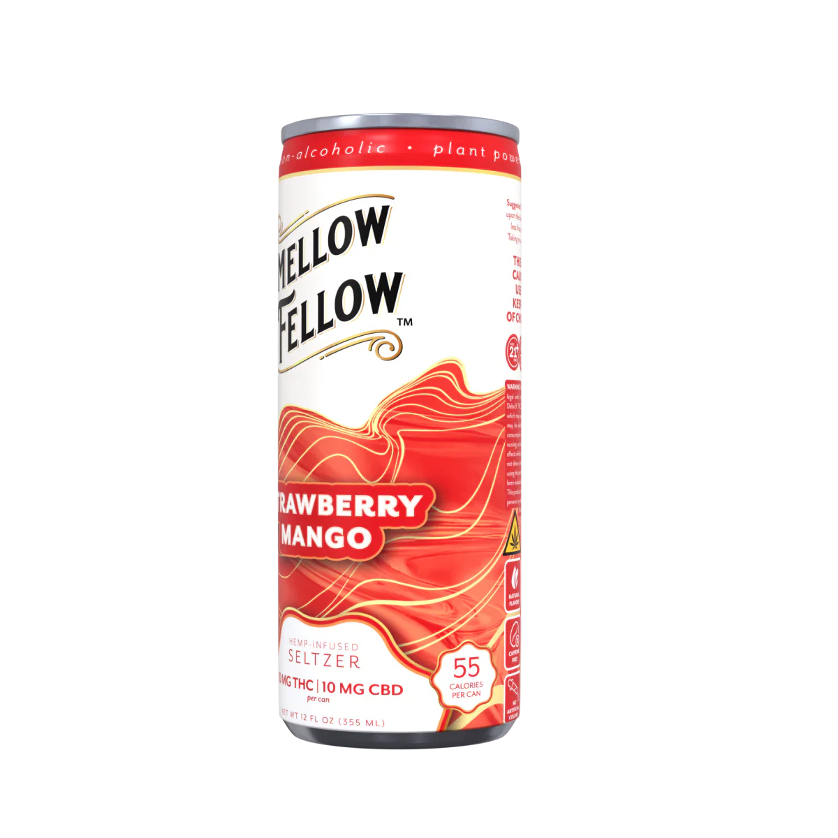 Delta 9 THC + CBD Seltzer Beverage 20MG - Strawberry Mango 4 Pack