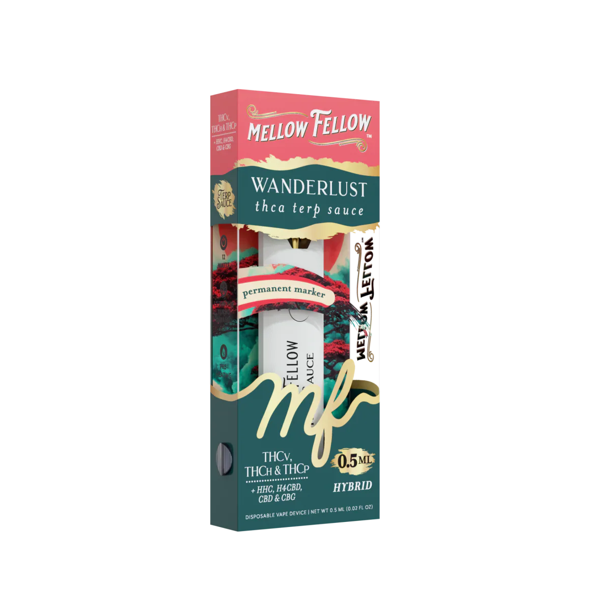 Mellow Fellow Wanderlust Blend 0.5ml Terp Sauce Disposable Vape - Permanent Marker (Hybrid)