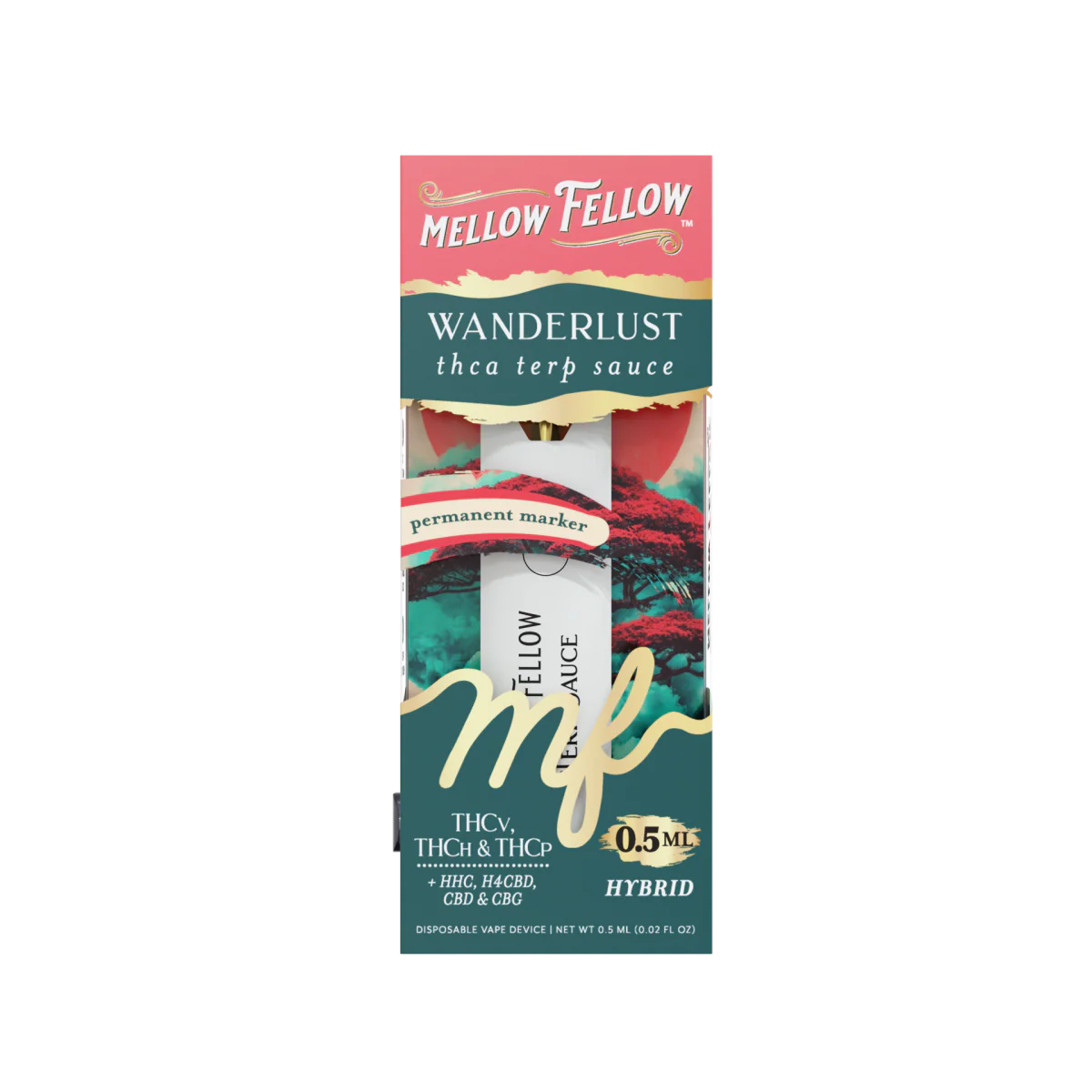 Mellow Fellow Wanderlust Blend 0.5ml Terp Sauce Disposable Vape - Permanent Marker (Hybrid)