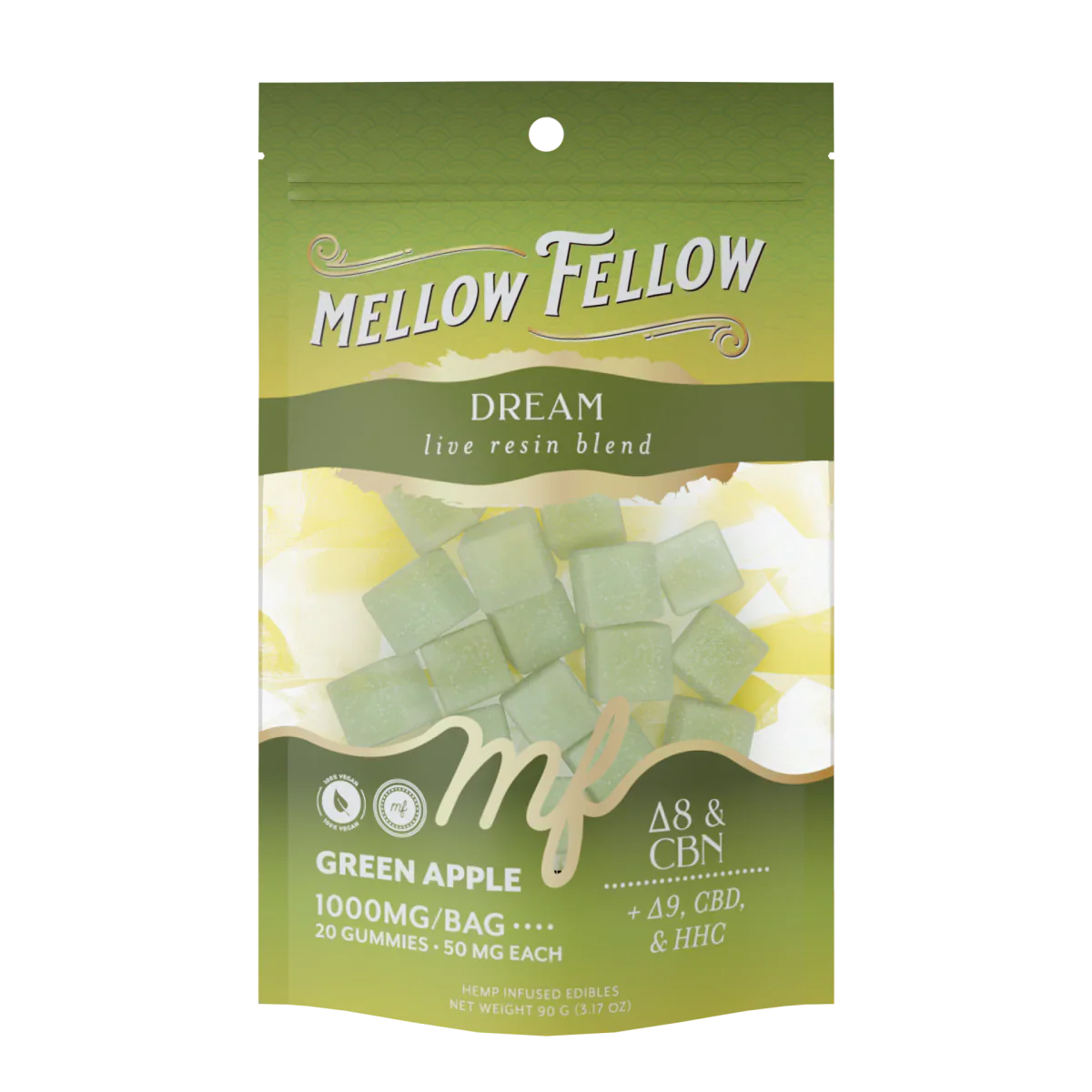 Dream Blend - Live Resin M-Fusions Edibles - Green Apple 1000mg
