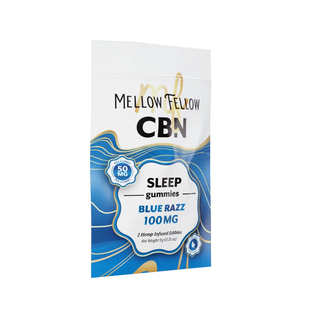 Mellow Fellow Sleep CBN Gummies 100mg - Blue Razz Best Sales Price - Edibles