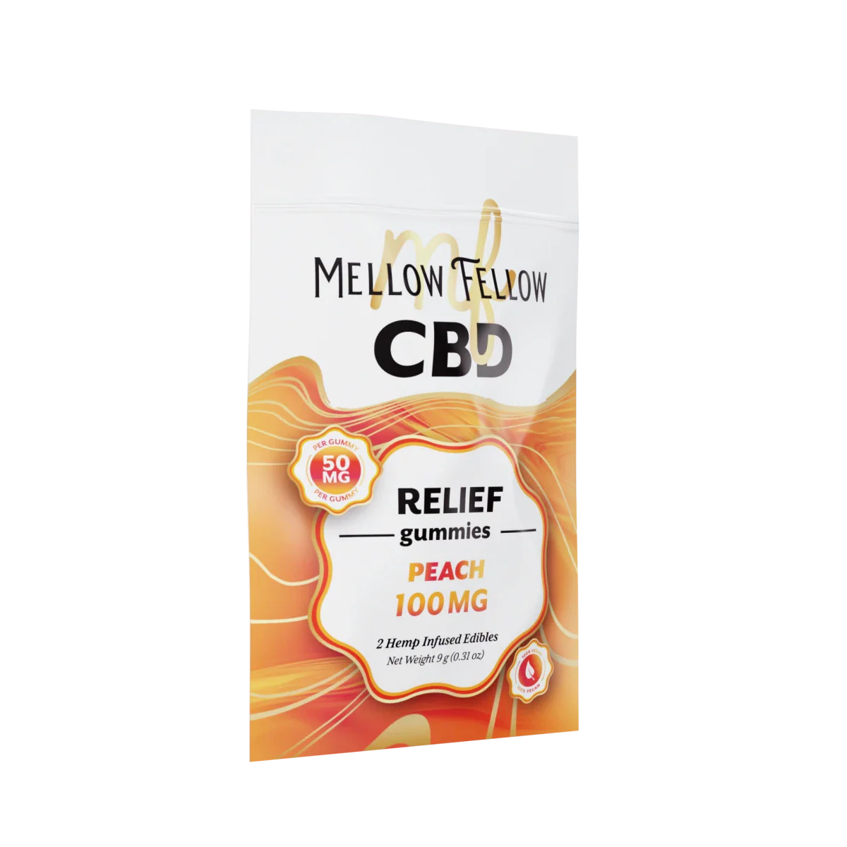 Mellow Fellow Relief CBD Gummies 100mg - Peach Best Sales Price - Edibles