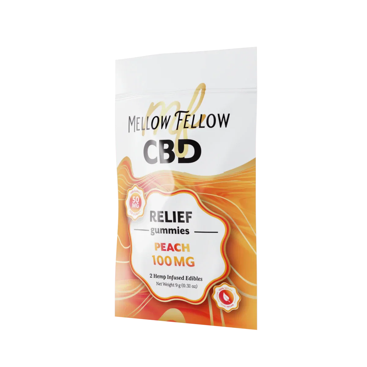 Mellow Fellow Relief CBD Gummies 100mg - Peach Best Sales Price - Edibles