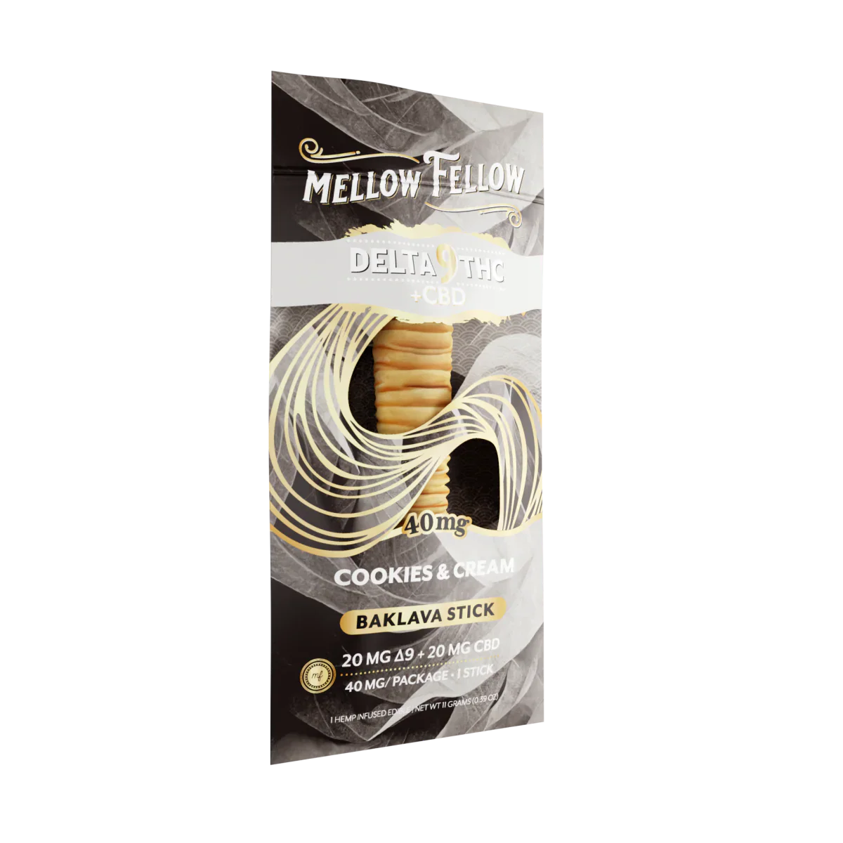 Mellow Fellow Delta 9 THC + CBD Baklava Sticks - Cookies & Cream 40mg